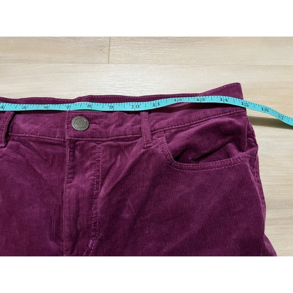 Loft Women's Corduroy Pants High Rise Skinny Petite Size 8 Petite Wine Purple - Picture 4 of 9
